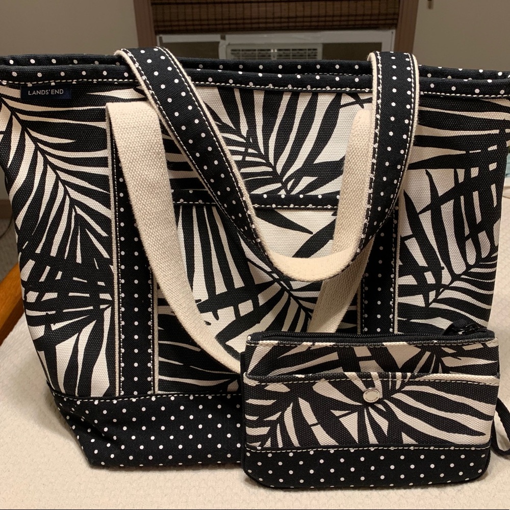 Iconic Lands’ End Canvas Tote and Wristlet
